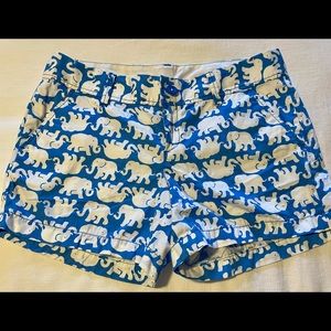 Lilly Pulitzer Shorts The Callahan Elephant Print Size 8